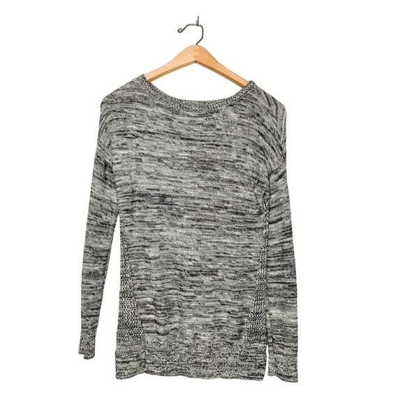 Ann Taylor LOFT Womens Classic Marled Knit Neutral Grey Black Sweater XS - Picture 1 of 8